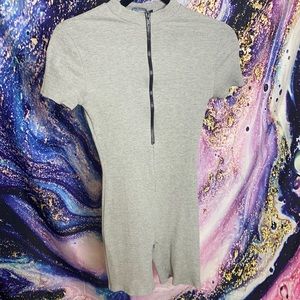 NAKED WARDROBE Gray Short Sleeve Jumpsuit